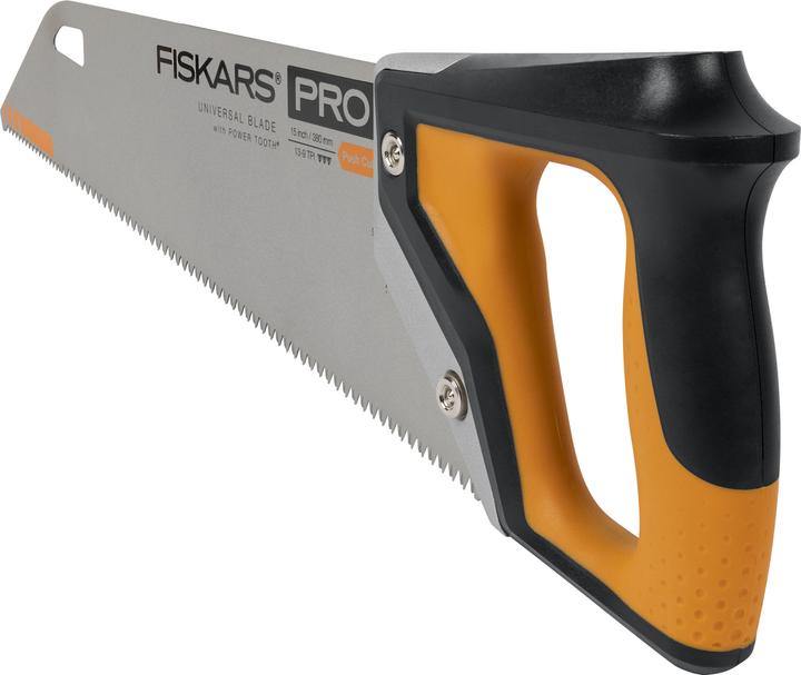 Produktbild Fiskars Pro Handsäge für Holz, Laminat und PVC, Sägeblattlänge: 38 cm, 9 TPI, Schwarz/Orange, PowerT