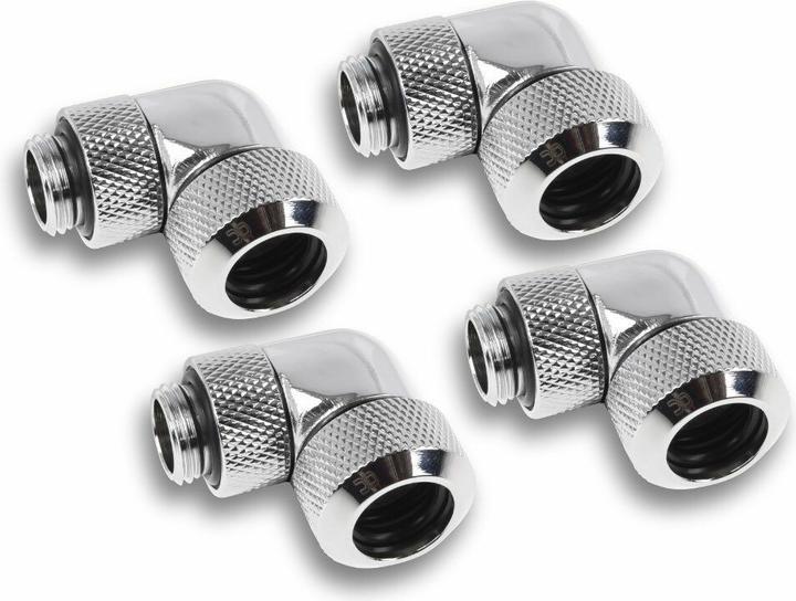 Actual product image Alphacool Icicle 13mm HardTube Screw-on 90?? rotatable G1/4 for Plexi brass tubes - 4pcs