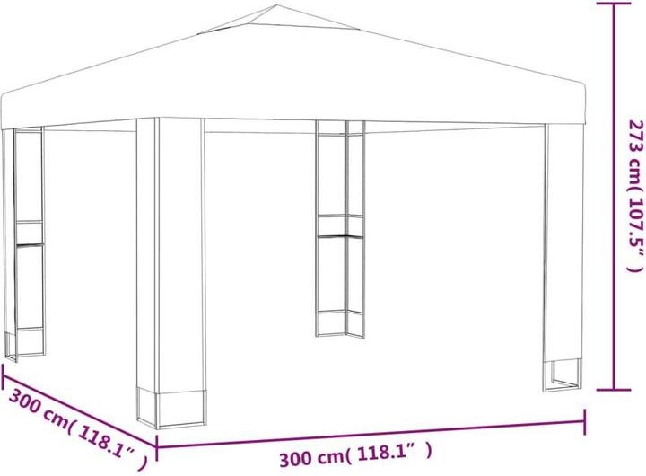 Image du produit vidaXL Gartenpavillon (300 cm, 300 cm)