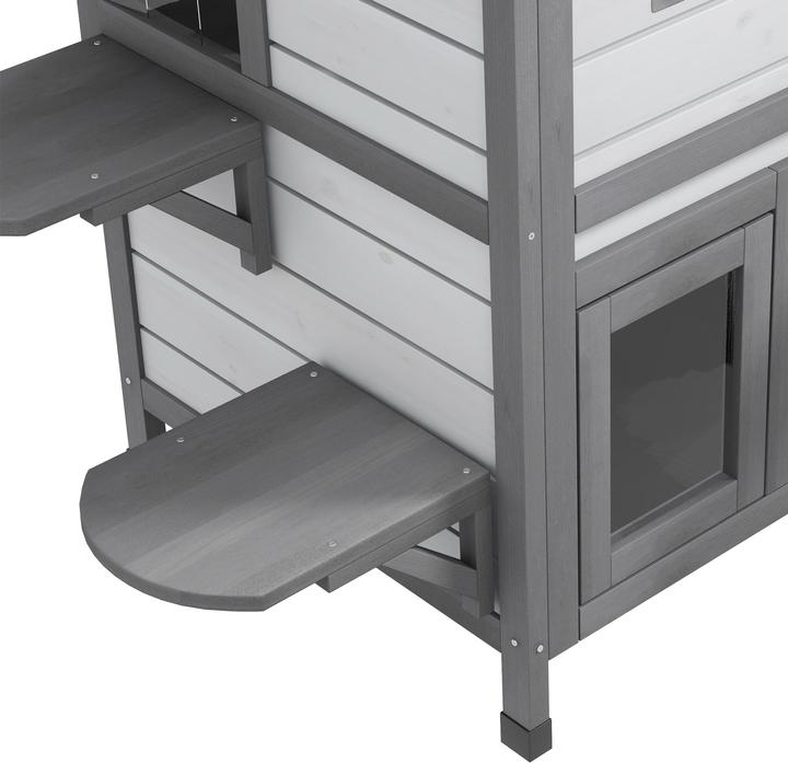 Immagine prodotto PawHut Katzenhaus Tannenholz Hellgrau+Weiss (Gatto)
