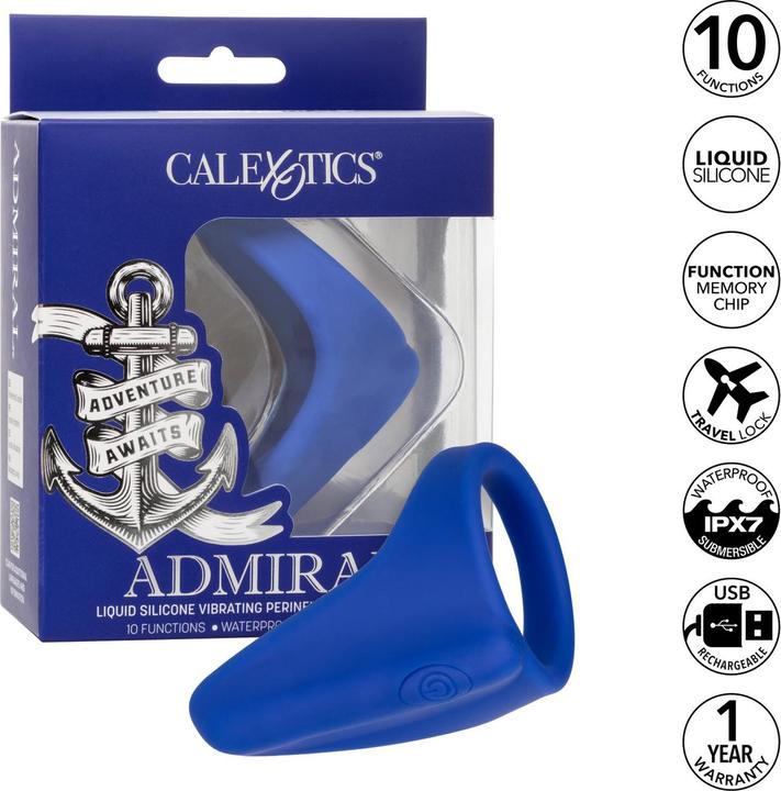 Image du produit CalExotics Admiral® Liquid Silicone Vibrant Perineum Massager & Ring (5.75 cm)