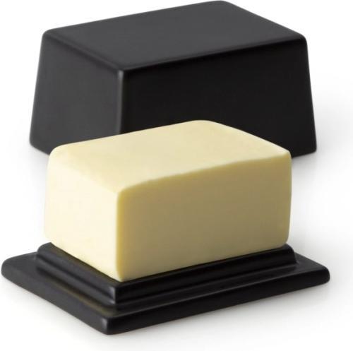 Produktbild Continenta Keramik Butterdose schwarz für 250gr. Butter 12x9.5x5.7cm