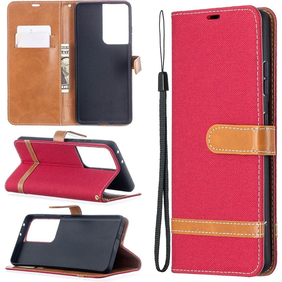 König Design Hülle Handy Schutz für Samsung Galaxy S21 Ultra Case Cover Tasche Wallet Etui (Samsung Galaxy S21 Ultra), S...