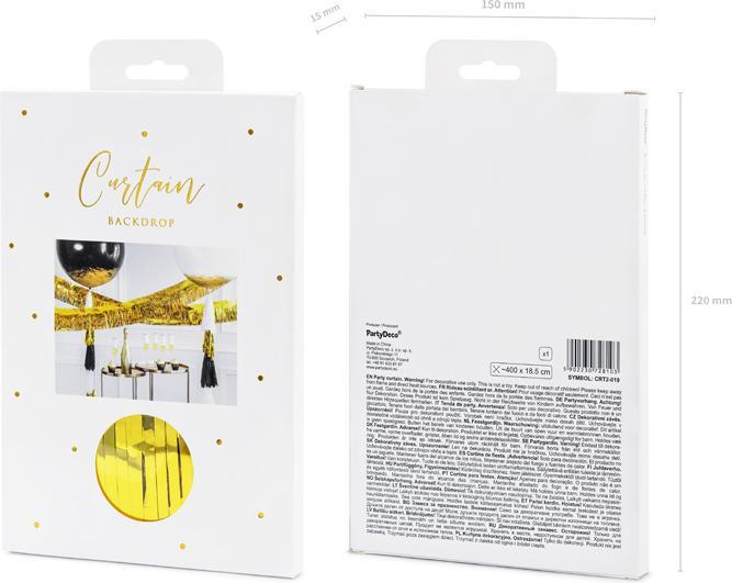 Produktbild Partydeco Party curtain, gold, 18.5 x 400cm (1 pkt / 1 pc.) (1 Stück)
