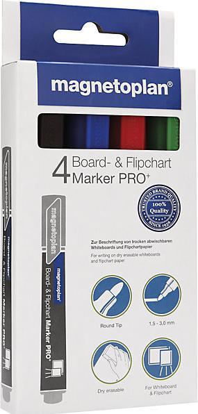 Actual product image Magnetoplan Board and flip chart markers, assorted, 6 x blue, red, green, black in each (6 x)