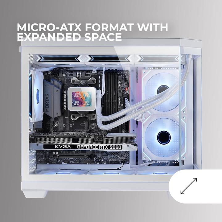 Actual product image Mars Gaming Boitier Mini Tour Micro Atx Mc-3tcorem Avec Panneaux Vitrés (Blanc) (mATX, Mini-ITX)