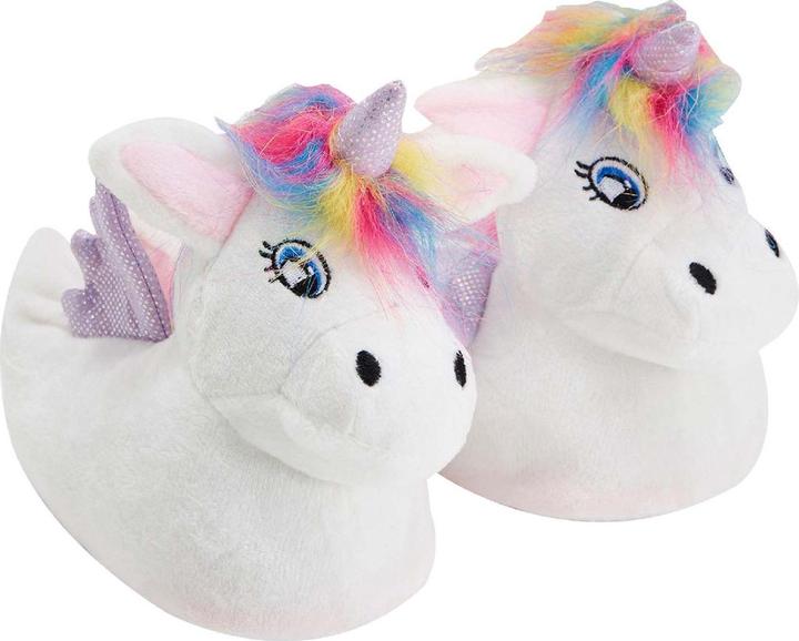 Slipper Snob Einhorn Plüsch Hausschuhe Kinder | Regenbogenhaaren Einhorn Hausschuhe Geschenk