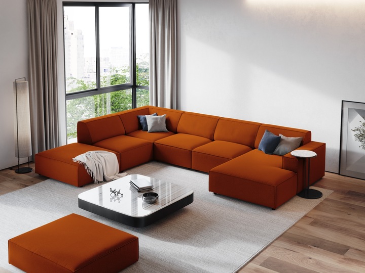 Actual product image Micadoni Panoramic Left Corner Sofa, "Jodie", 7 Seats, 364x262x70Made in Europe (Sofa landscape)