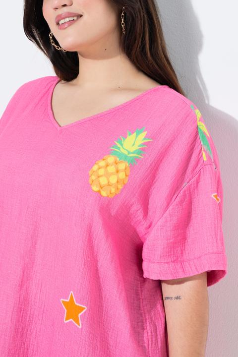 Immagine prodotto Angel of Style Blusa dal taglio oversize in mussola con stampa (50)