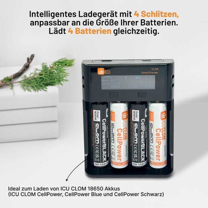 Actual product image ICUserver ICU SmartCharger Ladegerät LiIon, NiMH, NiCd 14500, 16340, 18350, 18650, 21700 (1 pcs., 14500, 16340, 18350, 18650, 21700, 26650, Chargers without battery)