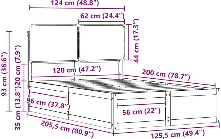 Image du produit vidaXL Bettrahmen (120 x 200 cm)