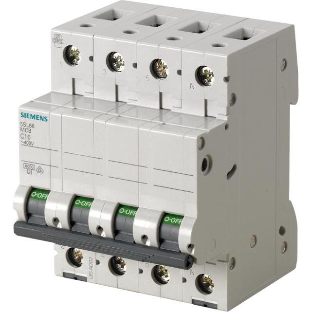Siemens, Schutzschalter, SIEM 5SL6632-7 Leitungsschutzschalter 400V 6kA, 3+Npol. C, 3