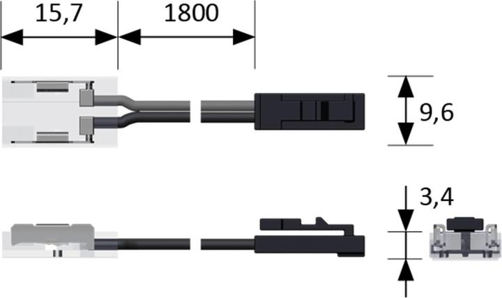 Actual product image Halemeier Anschluss Versa 12VDC max. 3A L=1800 (180 cm, Indoor)