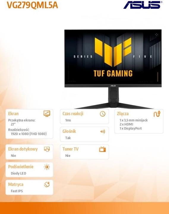 Produktbild ASUS TUF Gaming VG279QML5A (1920 x 1080 Pixel, 27")