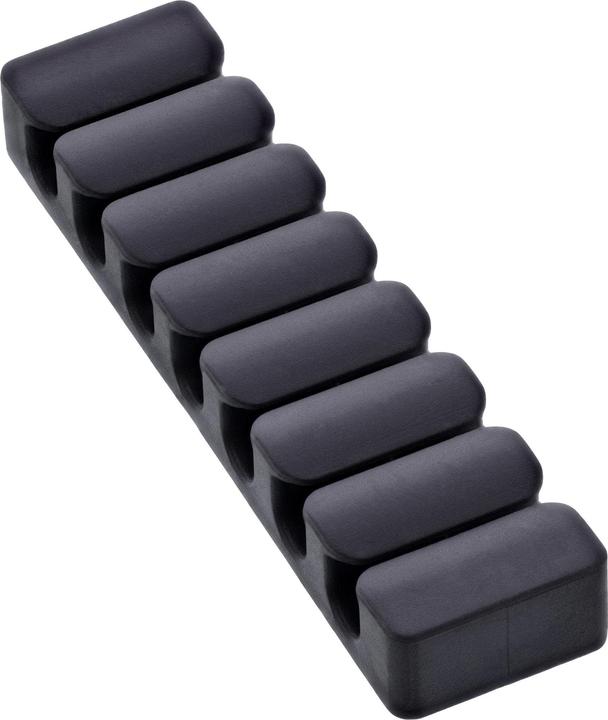 Actual product image InLine 5er Pack ® Kabelclip, 7-fach, selbstklebend, schwarz
