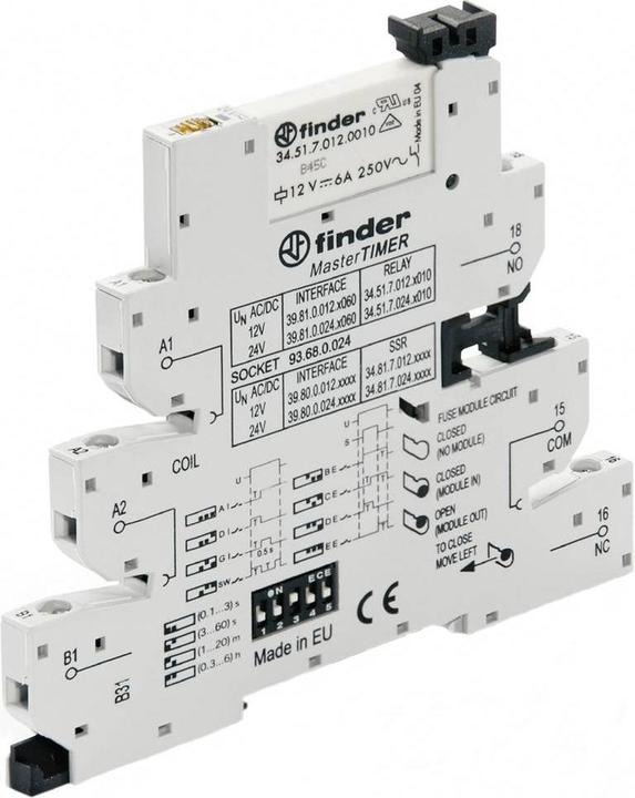 Actual product image Finder Relay interface timer SPDT 6A 12V ac/dc