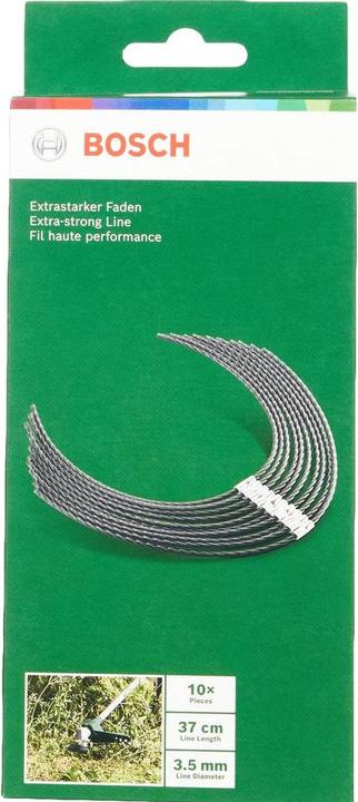 Produktbild Bosch Home & Garden Extrastarker Faden 37 cm (3,5 mm) für AFS 23-37 (Rasentrimmer, Trimmerfaden + Fadenspule)