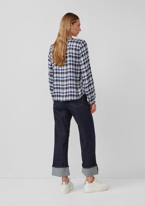 Immagine prodotto s.Oliver Bluse Karo-Bluse mit Faltendetail und elastischen Ärmelbündchen (46)