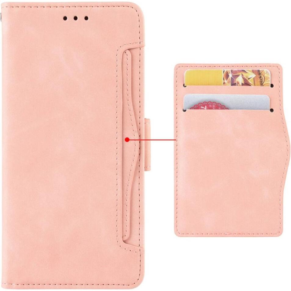 Thumbnail - Cover-Discount iPhone 14 Plus - Etui mit vielen Kartenfächer rosa (Apple iPhone 14 Plus), Smartphone Hülle, Rosa