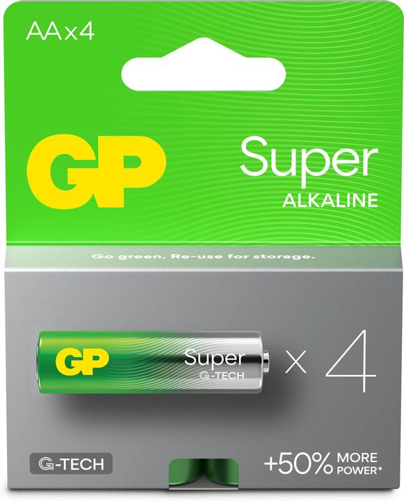 GP Batteries 1x4 GP Super Alkaline 1,5V AA Mignon LR06 Nouveau 03015AETA-B4 (4 pcs, AA)
