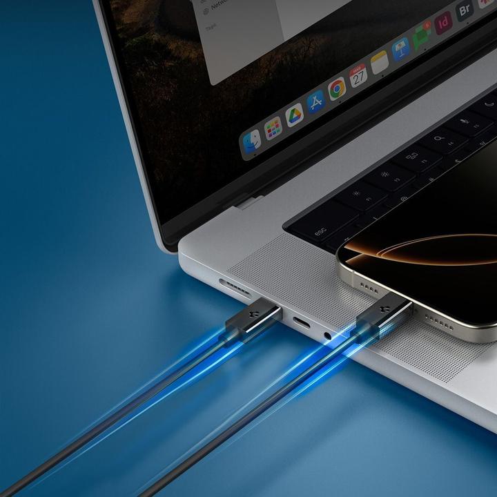 Immagine prodotto Spigen - Data Cable Essential (EB6020CC) - Fast Charging, 2x Type-C, 60W, 480Mbps, 2m - Black (2 m, USB 2.0, 60 W)