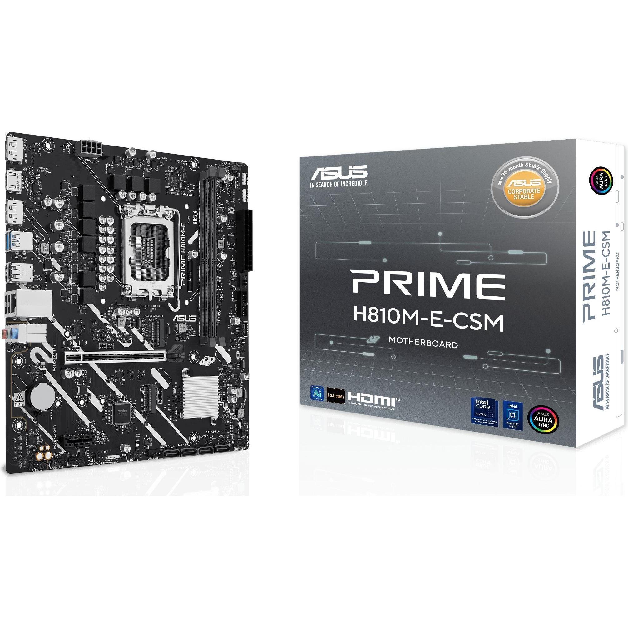ASUS PRIME H810M-E-CSM (LGA 1851, Intel H810, Micro ATX (mATX)), Mainboard