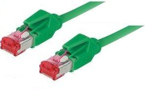Image du produit Tecline Câble patch S/FTP, PiMF, Cat 6, vert, 10,0 m sans halogène, avec câble Draka et connecteurs Hiroso (SFTP, CAT6, 10 m)