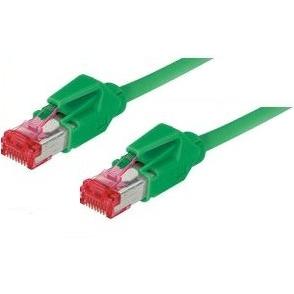 Tecline Patchkabel S/FTP, PiMF, Cat 6, grün, 10,0 m halogenfrei, mit Draka-Kabel und Hirosesteckern TM21 (bi (S/FTP, CAT...