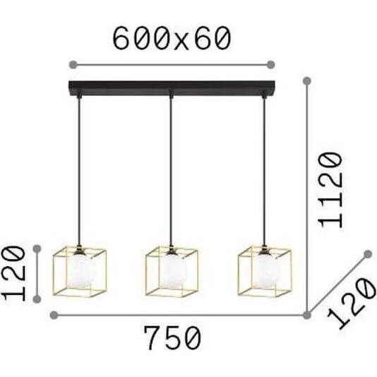 Thumbnail - Ideal lux, Pendelleuchte, LINGOTTO G9 Pendelleuchte 3x dimmbar Schwarz warmweiss 327846 (G9, 370 lm)