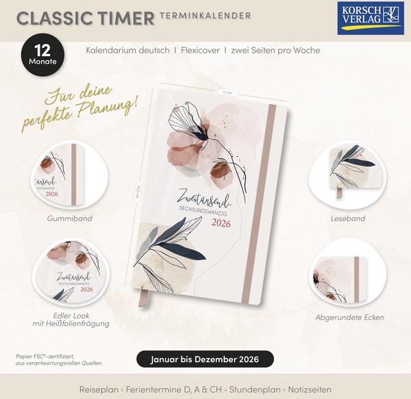 Actual product image Terminkalender Classic Timer Blütenzaub (A6, 1 week / 2 pages)