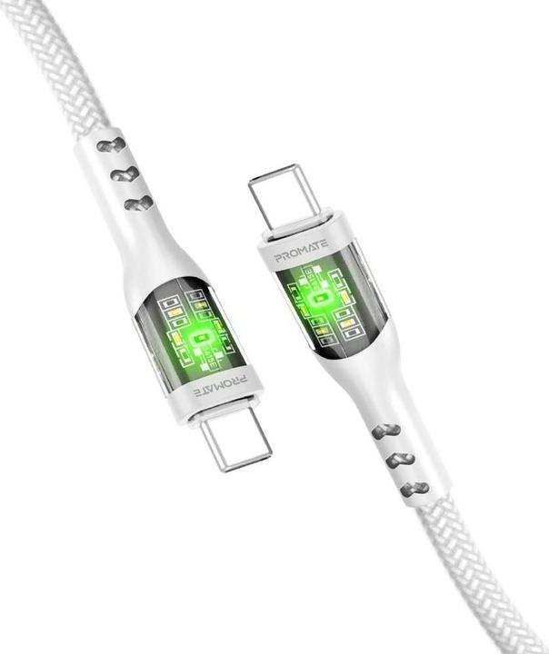 Actual product image ProMate TransLine-CC White USB-C Cable 24K (1.20 m, USB 2.0, 60 W)