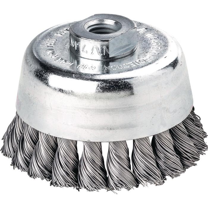Lessmann, Schleifmittel, Zopftopfbürste Ø 65 mm Stahldraht ohne Stützring, Zopfdurchmesser 3,5mm (0.35 mm)