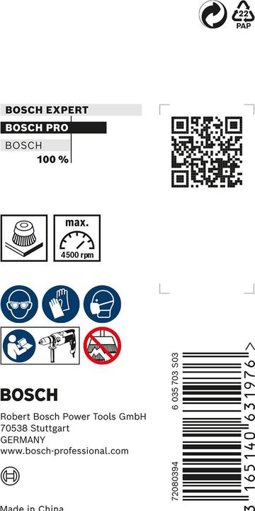 Produktbild Bosch Professional Zubehör PRO Stainless Steel clean Topfbürste, gerader Schaft, 50 x 0,3 mm