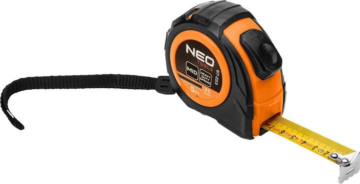 Actual product image Neo Roll-up steel strap, 5 m x 25 mm, self-locking, two stop buttons (5 m)