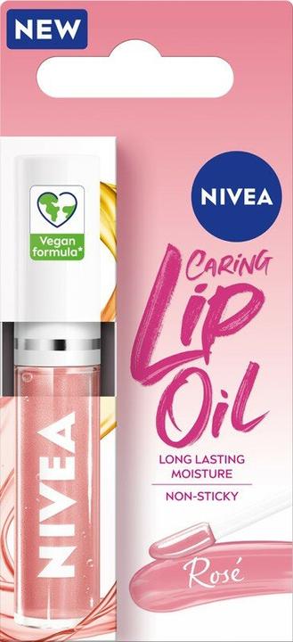 Actual product image NIVEA Caring Lip Oil Rose Lip Oil 5.5 Ml (Lip oil, 5.50 ml)