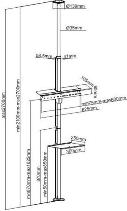 Actual product image Techly ICA-TR32 (Ground, 70", 30 kg)
