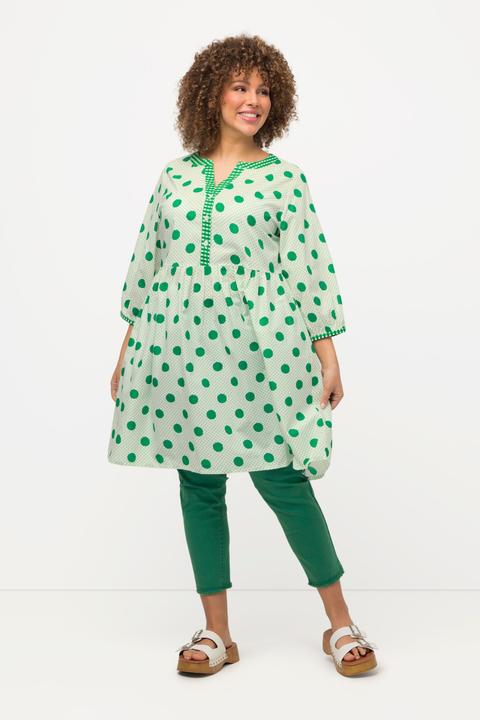 Produktbild Ulla Popken Longtunika, Punkte, A-Linie, V-Ausschnitt, 3/4-Arm (46, 48)