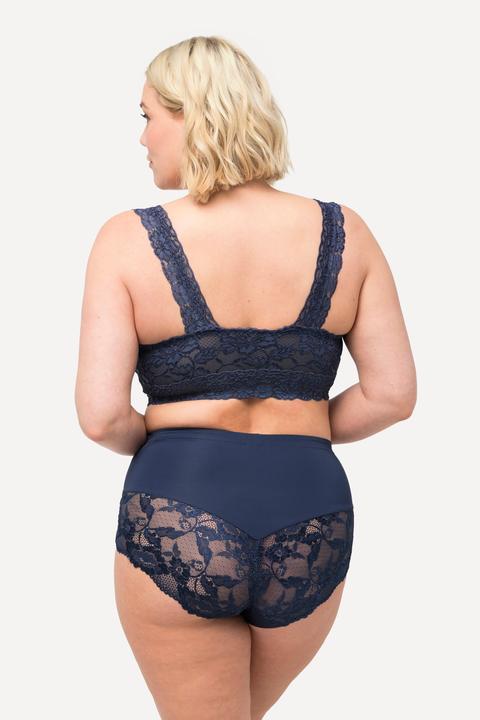 Actual product image Ulla Popken Lace Zip Front Versatile Wirefree Bustier (100 D)