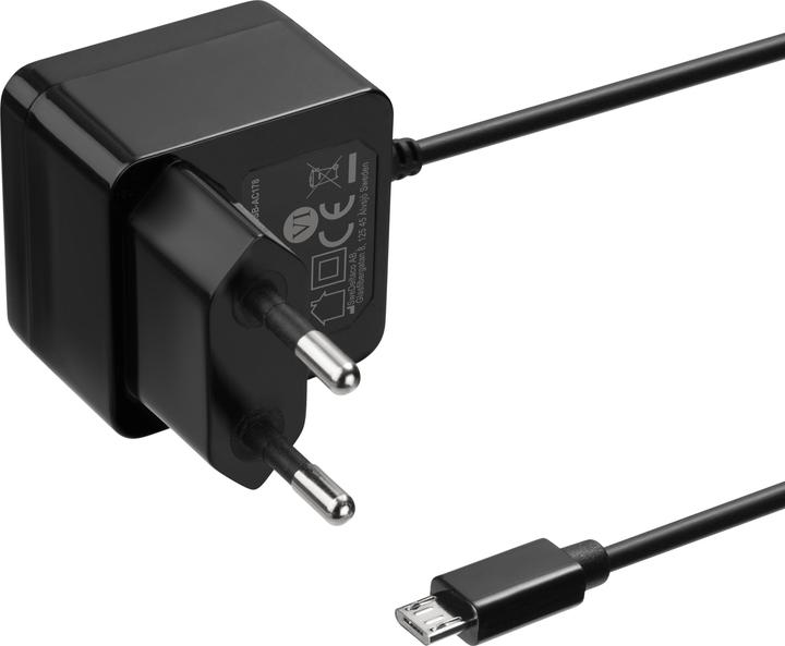 Deltaco USB wall charger Micro USB cable, 1 m, 2.4 A, 12 W, black (12 W)
