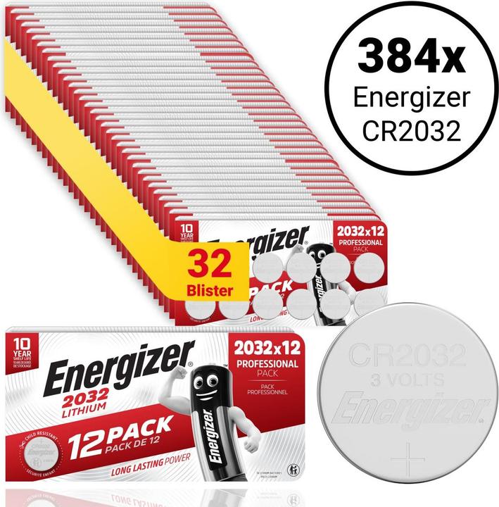Image du produit Energizer CR2032 Lithium - 384 Knopfbatterien (384 pcs, CR2032, 235 mAh)