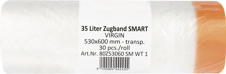 HNAT Müllsäcke mit Zugband 35 Liter 15 my 530 x 600 mm weiss (35 l)