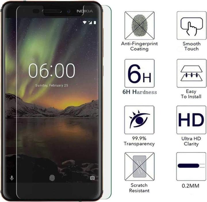 Actual product image Screenguard Nokia 6.1 Protective Glass Film Case Friendly Design (1 pcs., Nokia 6.1)