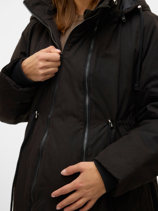 Actual product image Mamalicious Hood with drawstring ribbed cuffs Coat jacket (S)