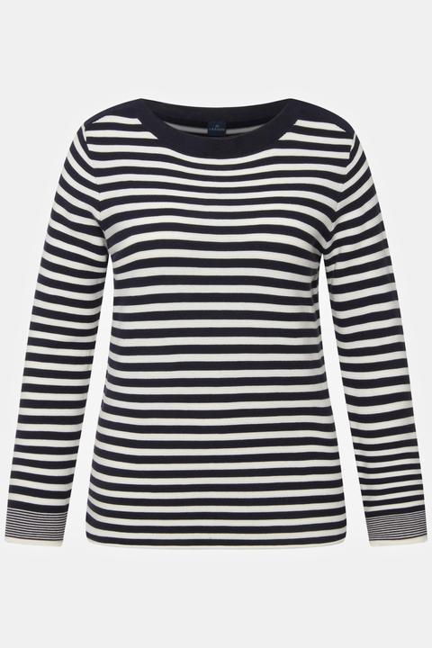 Produktbild Laurasøn Pullover, Feinstrick, Ringel, U-Boot-Ausschnitt, Langarm (L)
