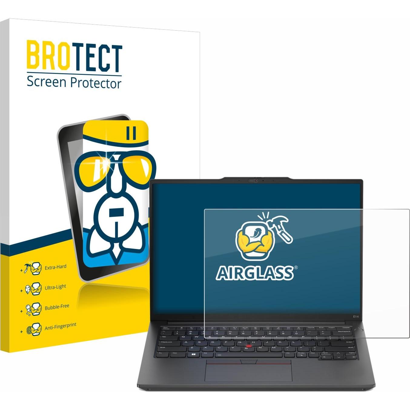 BROTECT AirGlass Panzerglasfolie (14", 16 : 10), Notebook Schutzfolie
