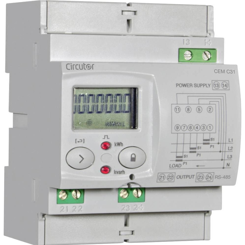 Circutor, Energiemessgerät, CEM-C31-485-T1-MID Drehstromzähler mit Wandleranschluss digital 10A MID-konform: Ja Single
