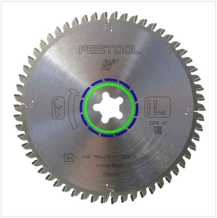 Actual product image Festool Circular saw blade HW 190x2,6 FF TF58