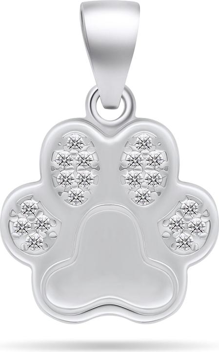 Image du produit Brilio Silver - Pendentif ludique en argent avec zircons Paw PT63W