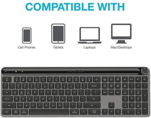 Produktbild JLab Audio Epic Draadloos Toetsenbord - Met Bluetooth En USB - 3 Apparaten - Stil (Eng. Int.)