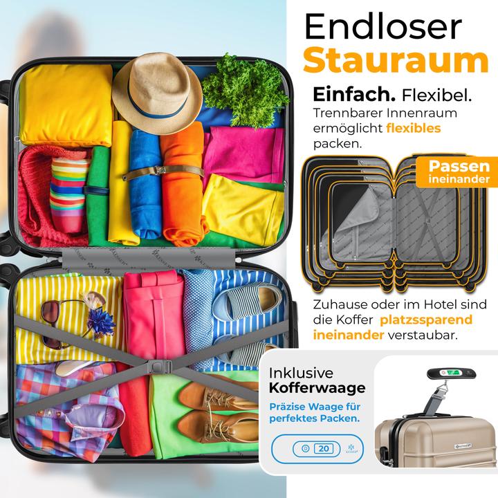 Image du produit Kesser Hartschalenkoffer mit Kofferwaage und Gepäckanhänger (84 l)